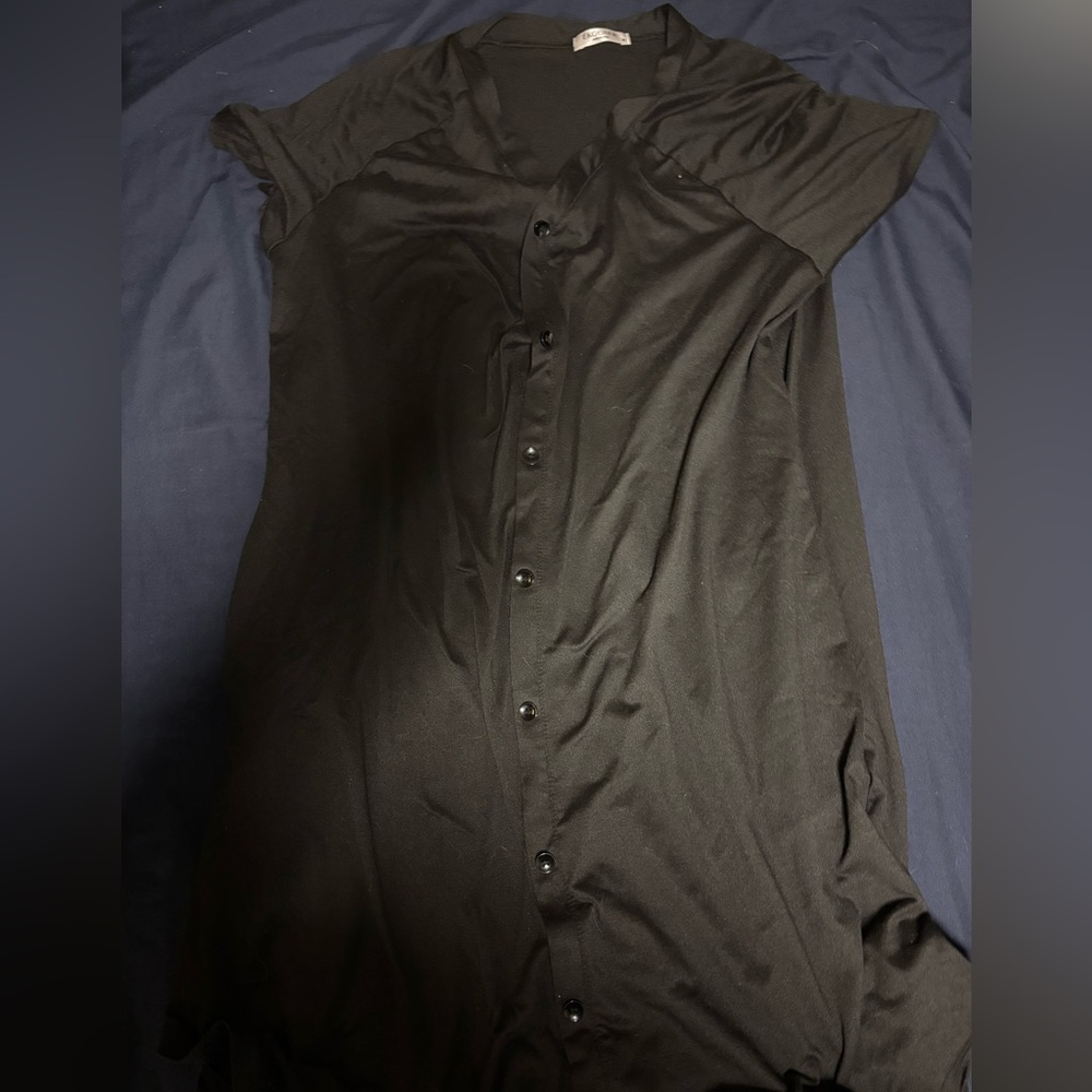 Black Button Down Shirt for mastectomy